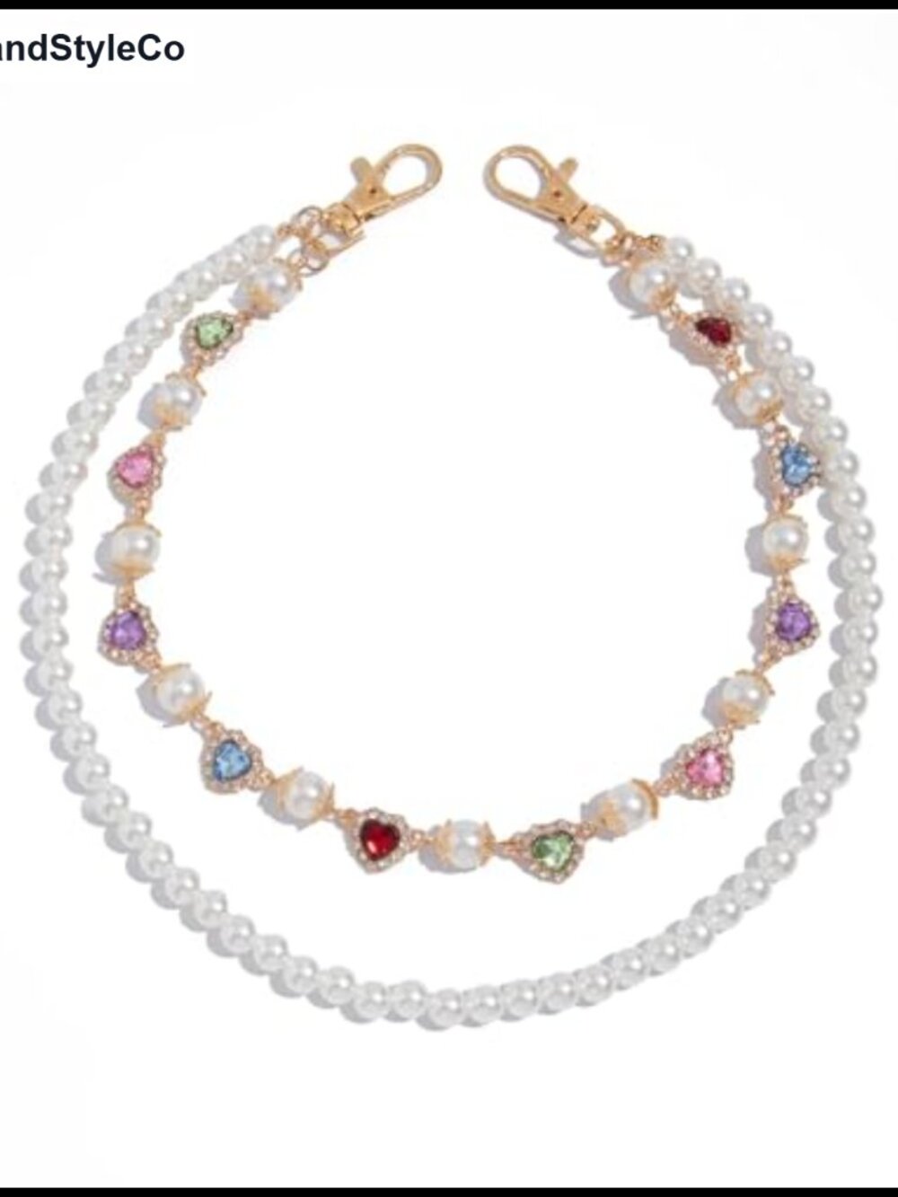 Pearl Bag Chain Purse Extender Strap with Lobster Clasp Wallet Keychain